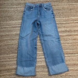 Medium Wash Wide Cuff Denim Jeans